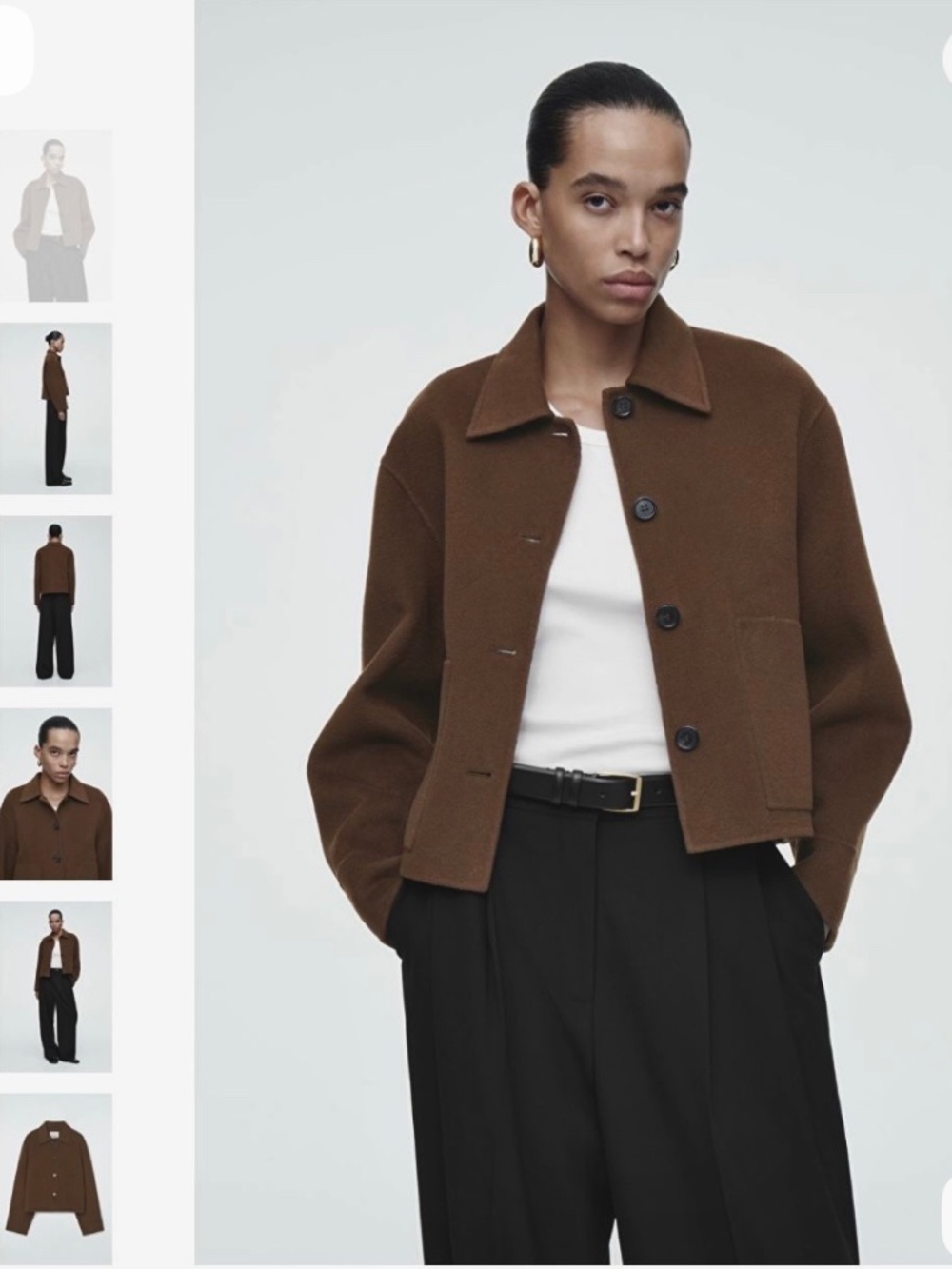 COS Double Face Wool Cropped Jacket